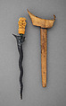 Kris with Sheath, Steel, pelet wood (possibly kajoe), ivory, silver, Madurese