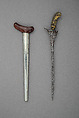 Kris with Sheath, Steel, wood, semiprecious stones, gold, silver, Bornean