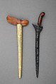 Kris with Sheath, Steel, wood, brass, Javanese