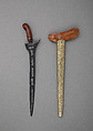 Kris with Sheath, Steel, wood, brass, Javanese