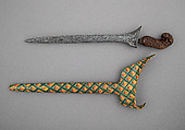 Kris with Sheath, Steel, wood, pigment, Javanese, grip, Mardura, scabbard, Central Jawa