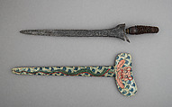 Kris with Sheath, Steel, wood, polychromy, gold, Javanese