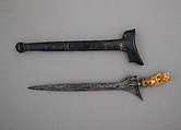 Kris with Sheath, Steel, wood, ivory, silver, brass, Minangkabau