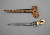 Kris with Sheath, Steel, wood, ivory, silver, brass, Madurese