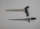 Kris with Sheath, Steel, wood, silver, brass, Madurese