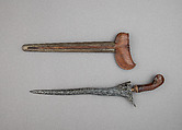 Kris with Sheath, Steel, wood, copper, gold, Javanese