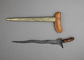 Kris with Sheath, Steel, wood, brass, gold, Javanese