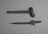 Kris with Sheath, Steel, silver, wood, Balinese, Scabbard, possibly Javanese or Madurese