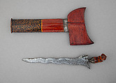 Kris with Sheath, Steel, wood, silver, pigment, Indonesian, Sulawesi