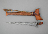 Kris with Sheath, Steel, wood, textile, copper alloy, Indonesian, Sulawesi