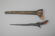 Kris with Sheath, Steel, wood, silver, Javanese
