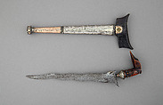 Kris with Sheath, Steel, wood, silver, copper alloy, Sumatran, Batak