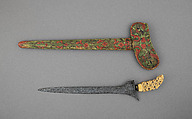 Kris with Sheath, Steel, wood, ivory, polychromy, brass, Madurese