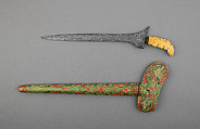 Kris with Sheath, Steel, wood, ivory, polychromy, brass, Madurese