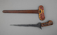 Kris with Sheath, Steel, pelet wood (possible kajoe), polychromy, Balinese