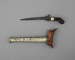 Kris with Sheath for a Woman, Steel, wood, horn, silver, Sumatran