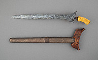 Kris with Sheath, Steel, ivory, wood, copper, silver, semiprecious stones, Sumatran, Sumatera Selatan