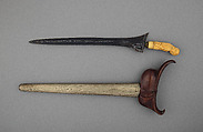 Kris with Sheath, Steel, wood, ivory, copper alloy, Madurese