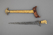 Kris with Sheath, Steel, gold, ivory, wood, possibly diamonds, Bornean