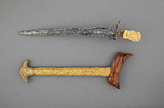 Kris with Sheath, Steel, gold, ivory, wood, possibly diamonds, Bornean