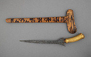 Kris with Sheath, Steel, gold, wood, quartz, Balinese