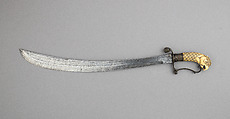 Saber, Brass, ivory, stones, Malayan