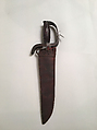 Double Sword with Scabbard, Steel, wood, brass, leather, Chinese