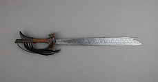 Sword (Campilan), Metal, wood, hair, bells, Indonesian, Sulaweis Utara (North Celebes)