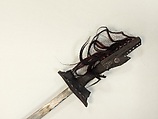 Sword (Kampilan) with Scabbard, Steel, wood, hair, Philippine, Lanao del Sur