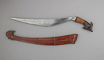 Sword (Talibon) with Scabbard, Steel, wood, horn, cane (rattan), Philippine