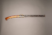 Three-Barreled Revolving Matchlock Gun, Steel, wood, brass, silver, gold, Japanese