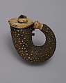Powder Flask, Wood, shagreen, ivory, Indian