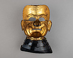 Mask (Sōmen) with Gorget, Iron, lacquer, textile, Japanese