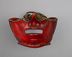 Half Mask (Menpō), Leather, lacquer, brass, Japanese