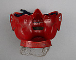 Half Mask (Menpō), Iron, lacqer, hair, Japanese