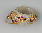 Archer's Ring, Jade, gold, rubies, emeralds, Indian