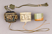 Archer's Ring with Case, Jade, ivory, Chinese