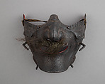 Half Mask (Menpō), Iron, lacquer, hair, Japanese