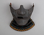 Half Mask (Menpō) with Gorget, Iron, lacquer, silk, Japanese