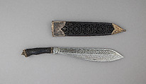 Knife (Bolo) with Sheath, Steel, horn, silver, Philippine