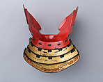 Mask for the Lower Face (Hanho-Ate), Iron, lacquer, textile (silk), Japanese