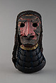 Full Mask (Sōmen) with Gorget and Mail Hood, Iron, lacquer, leather, silk, hemp, Japanese