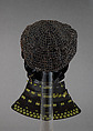 Full Mask (Sōmen) with Gorget and Mail Head Covering, Iron, lacquer, silk, hemp, leather, Japanese