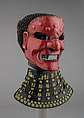 Full Mask (Sōmen) with Gorget and Mail Head Covering, Iron, lacquer, silk, hemp, leather, Japanese