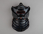 Half Mask (Menpō) with Gorget, Iron, lacquer, silk, Japanese
