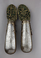 Pair of Arm Guards, Steel, gold, velvet, textile, copper alloy, Indian, probably Sikh