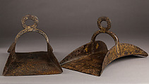 Pair of Stirrups, Iron, gold, Mamluk, possibly Egypt
