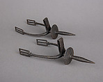 Pair of Prick Spurs, Iron alloy, gold, North African