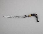 Knife (Bade-bade), Horn, gold, Sumatran, Acheen