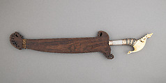 Knife (Barong) with Sheath, Steel, wood, ivory, silver, copper, gold, Philippine, Jolo Island or Zamboanga Peninsula